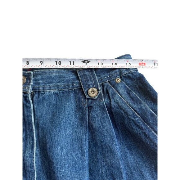 BILL BLASS Vintage 100% Cotton Pleated High Waist Mom Denim Shorts Size 14 NEW N - Picture 2 of 10